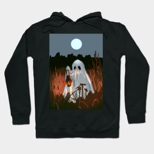 Halloween Ghost At Night with Lantern Hoodie